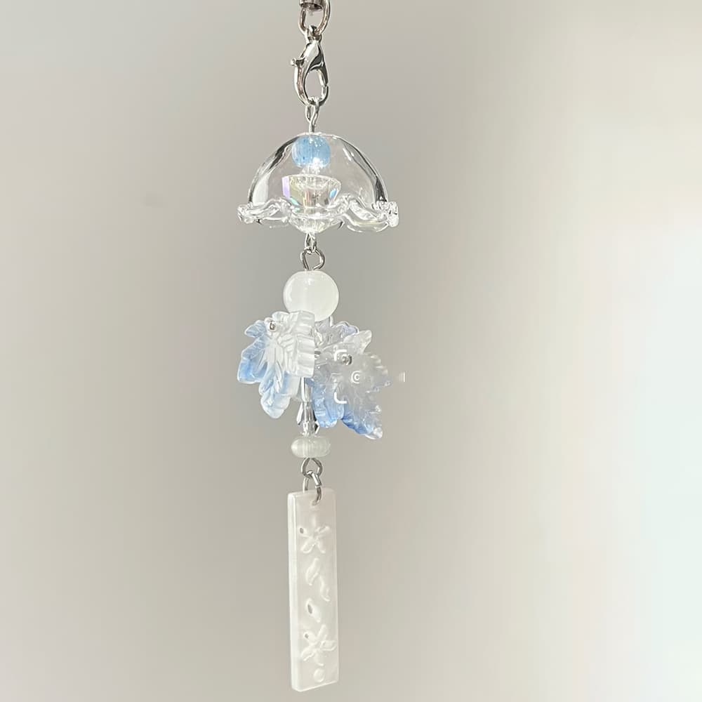 Ice Maple Leaf Wind Chime Pendant for Phone Case, Bag, Camera, Keychain, Ins Chain, Girl Style