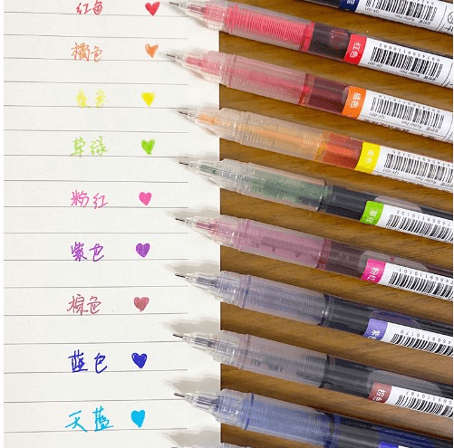 12-Colour Liquid Ink Roller Pens, Quick-Dry, Smooth, Marker Pens for Highlighting and Note-Taking
