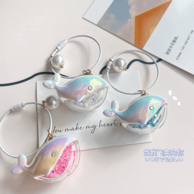 Whale Pendant Keychain for Backpack – Oceanarium Couple Style