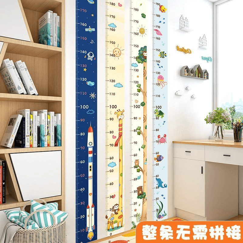 Height Chart Wall Sticker 2m, One-Piece Non-Spliced Cartoon Design for Kids, New Style