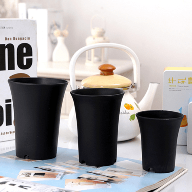 Round Mini Planter Pot for Greenhouse, Succulent Pot, High-Waist Plastic Flower Pot, Frosted