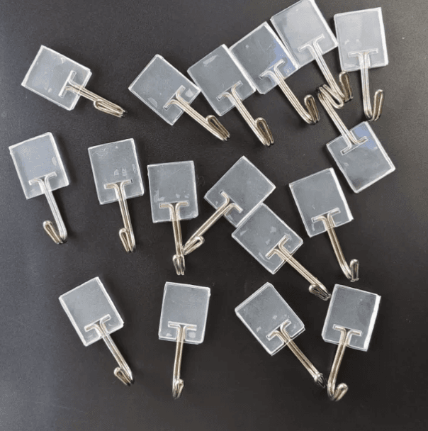 No-Drill Adhesive Hook DIY Transparent Plastic Acrylic Hook Double-Sided Tape Strong Invisible