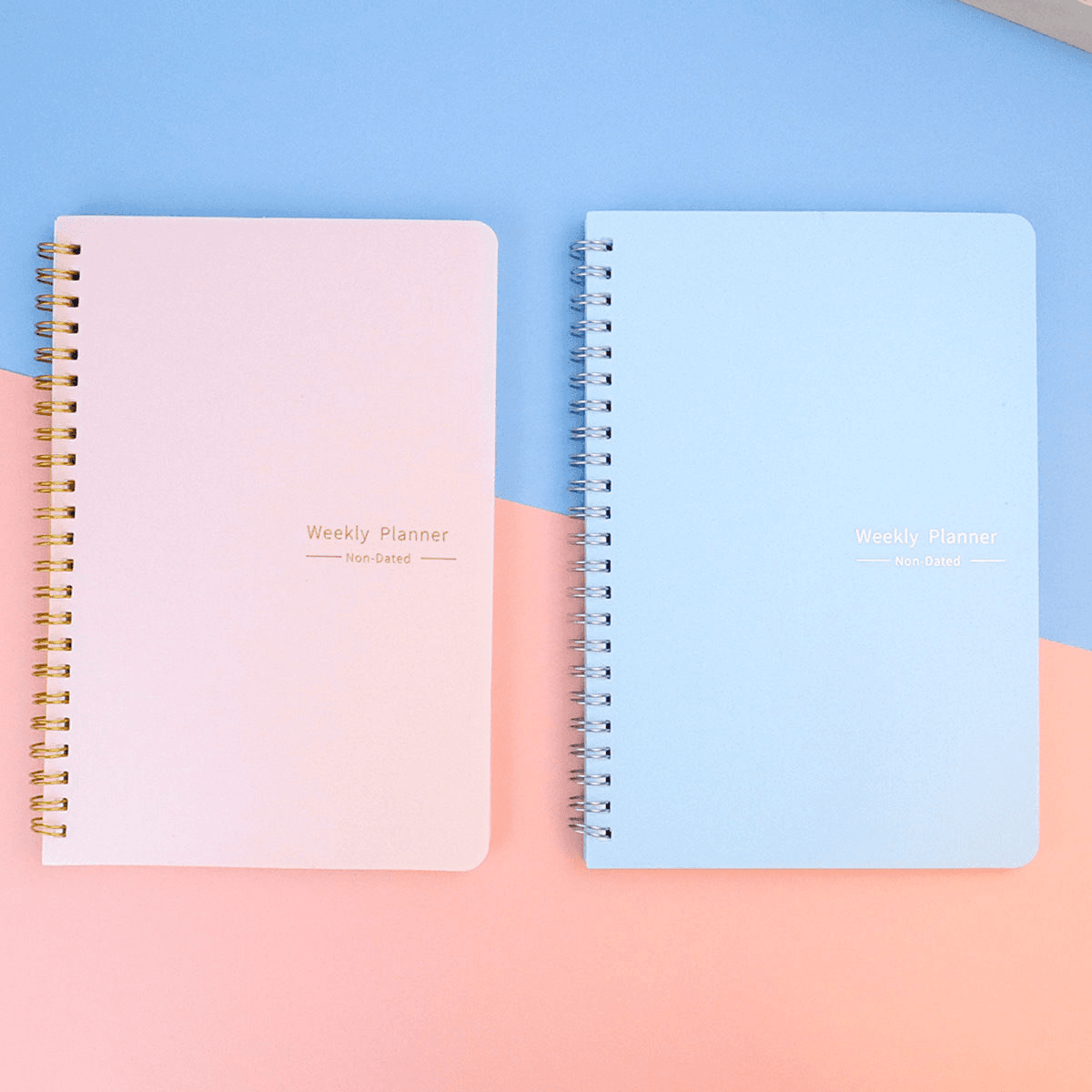 English Weekly Planner Notebook A5 Undated Spiral Bound