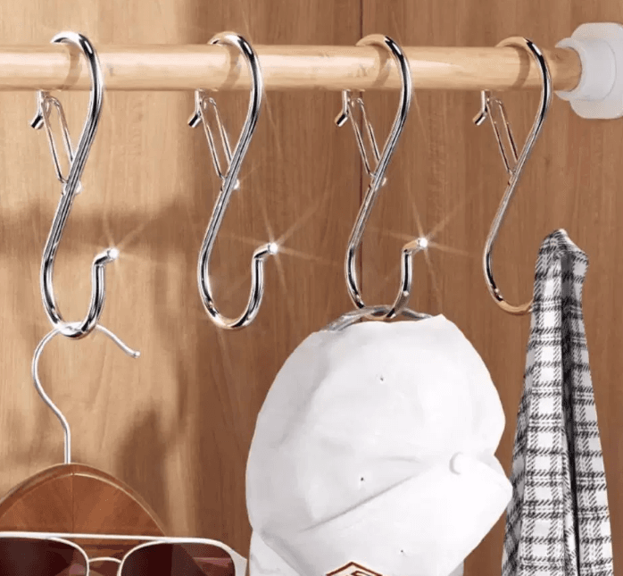 Multifunctional S-shaped hook, waterproof, anti-drop, balcony windproof, two-way drying hook, kitchen clip hook