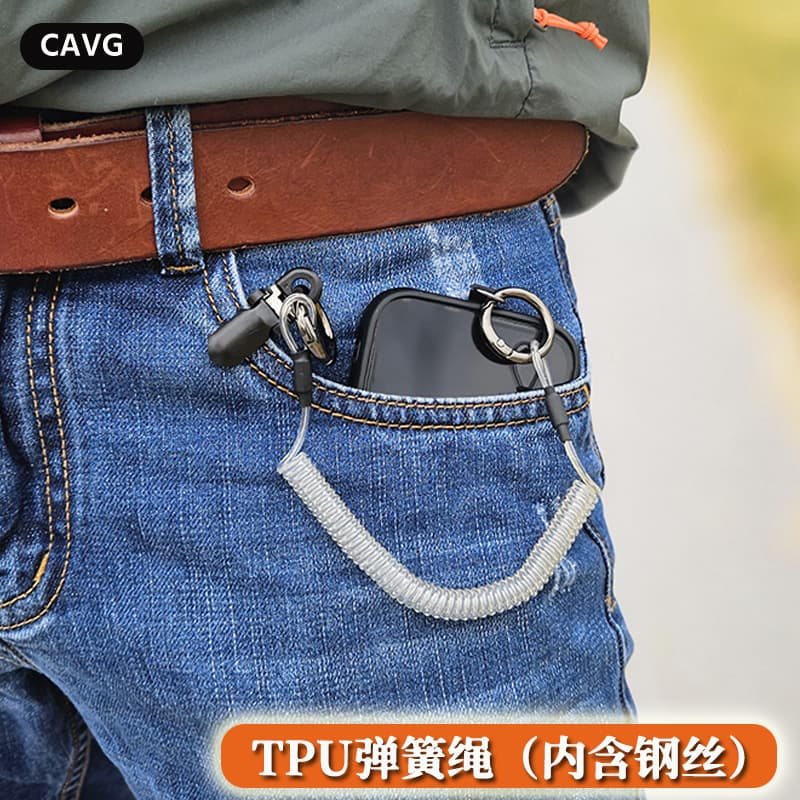 Anti-theft Phone Tether with Steel Cord and Clip for Travel