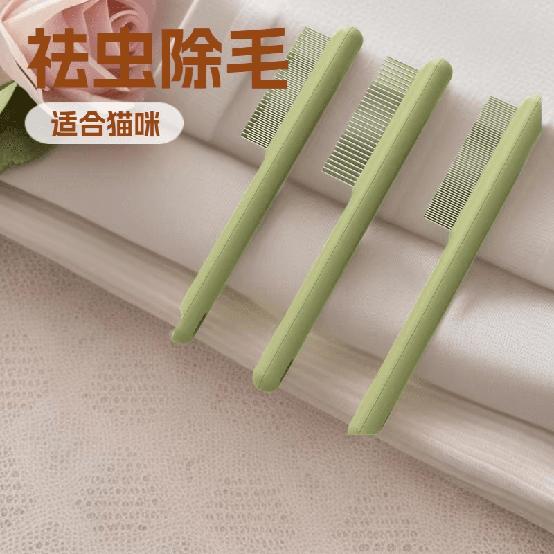 Pet Cat Dog Stainless Steel Comb De-shedding Brush Long Handle Detangling Comb