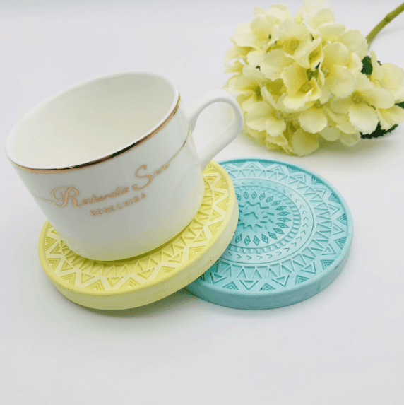 Round Diatomite Coaster, Water Absorbent, Anti-Slip, Heat Insulating Table Mat