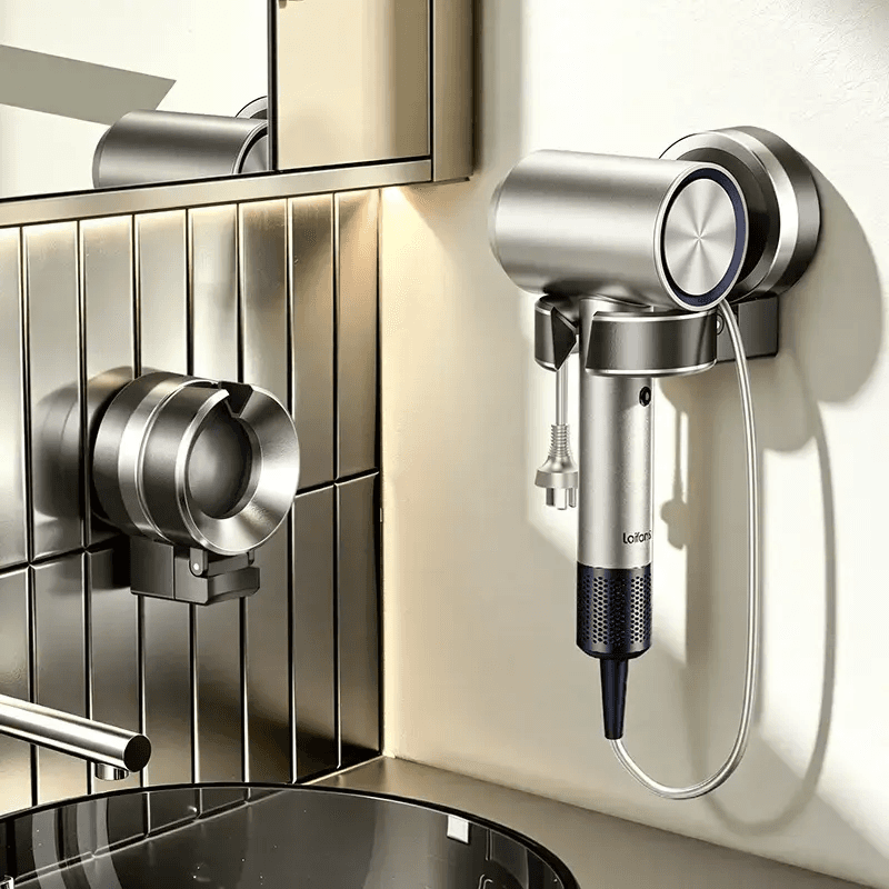 Suction Cup Hairdryer Holder, Hands-Free, No-Drill, for Bathroom