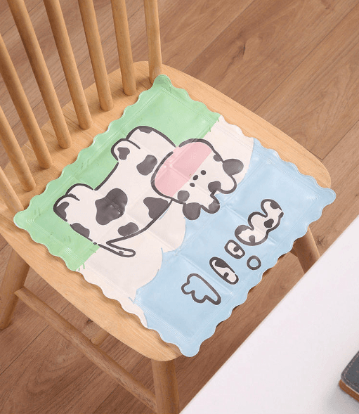 Summer Pet Ice Mat for Small Pets, Parrots, Hamsters - Cartoon, No Water Refill, Gel Cooling Mat