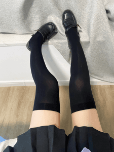 Compression Over-Knee Stockings Summer Thin Ice Silk High-Thigh Black Stockings for Women