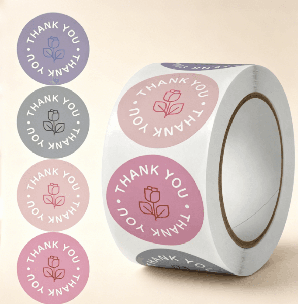 Rose Seal Stickers - Self-Adhesive Labels for Gift Packaging and Baking Decoration