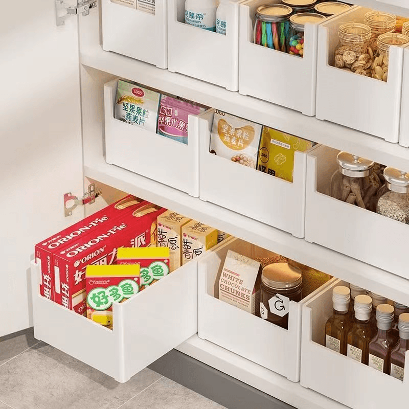 Kitchen Storage Box for Cupboard Drawer Right Angle Organiser Cosmetics Snack Stackable Storage Container