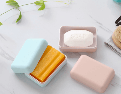 European-style double-layer soap box, creative travel soap holder, portable drainable soap dish with lid, bathroom double-grid soap rack