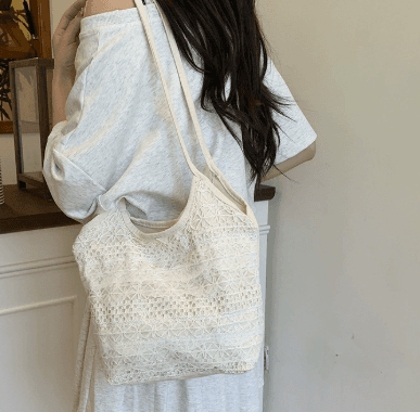 Summer Lace Tote Bag - Large Capacity Casual Woven Beach Bag