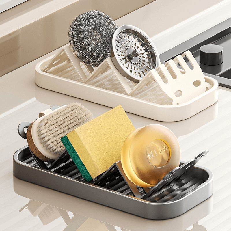 W-shaped soap dish storage rack, creative home bathroom drain soap holder