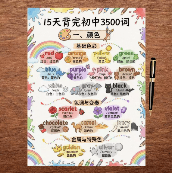 2026 New Edition 15-Day Junior High School English Speed Memorisation 3500 Words Stage-Universal Funny Comic Collection Notebook