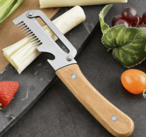 Multi-function Kitchen Scallion Cutter and Bottle Opener, Ergonomic Handle, 2-in-1 Vegetable Slicer