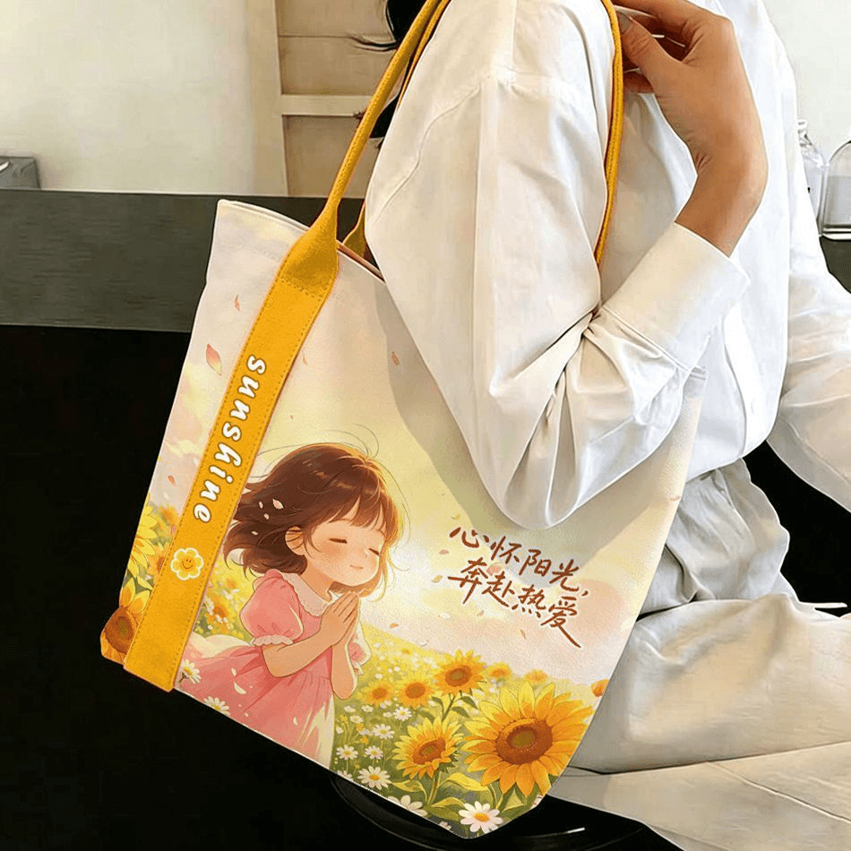Sunshine Canvas Tote Bag New Style Handheld Large Capacity Casual Student Bag