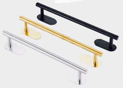 Stainless Steel Towel Rail, No-Drill Bathroom Towel Rack, Wall-Mounted Bathroom Storage