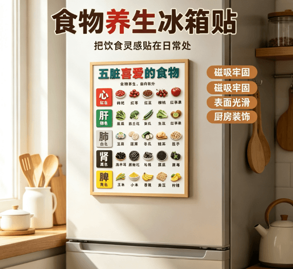 Five Organs Health Chart Acrylic Fridge Magnet