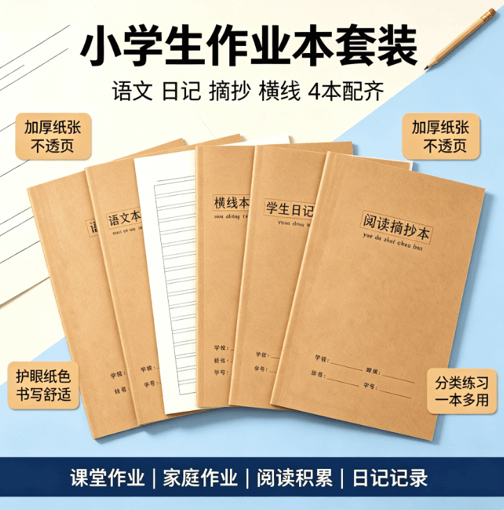 Leather Stitched Notebook for Adults – Subject Exercise Book