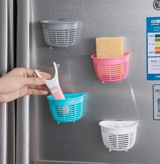 Strong Suction Cup Drainage Wall-Mounted Sink Storage Basket