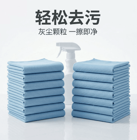 Glass Cloth Warp Knitted Solid Colour Cleaning Cloth – No Streak, for Glass, Windows, Cars, Cups, Lint-Free
