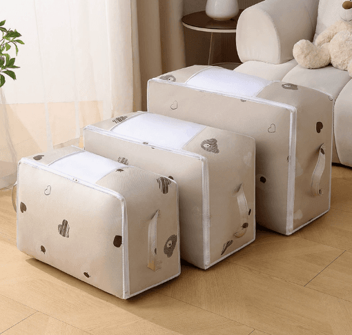 Drawstring Storage Bags, Large Transparent Quilt Bags, Dustproof and Moisture-proof for Dormitory