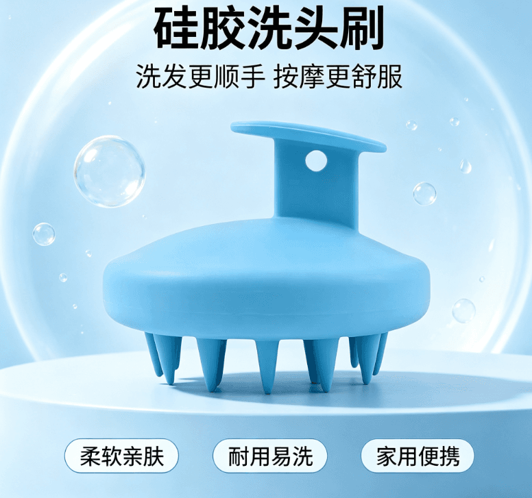 Silicone shampoo brush massage comb