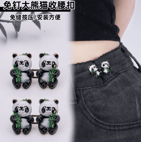 Panda Waist Cinch Button Adjustable Clip, No-Sew, No-Trace, Size Reducer
