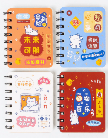 Creative cartoon coil notebook, student mini portable notepad, cute girl pocket study notebook stationery