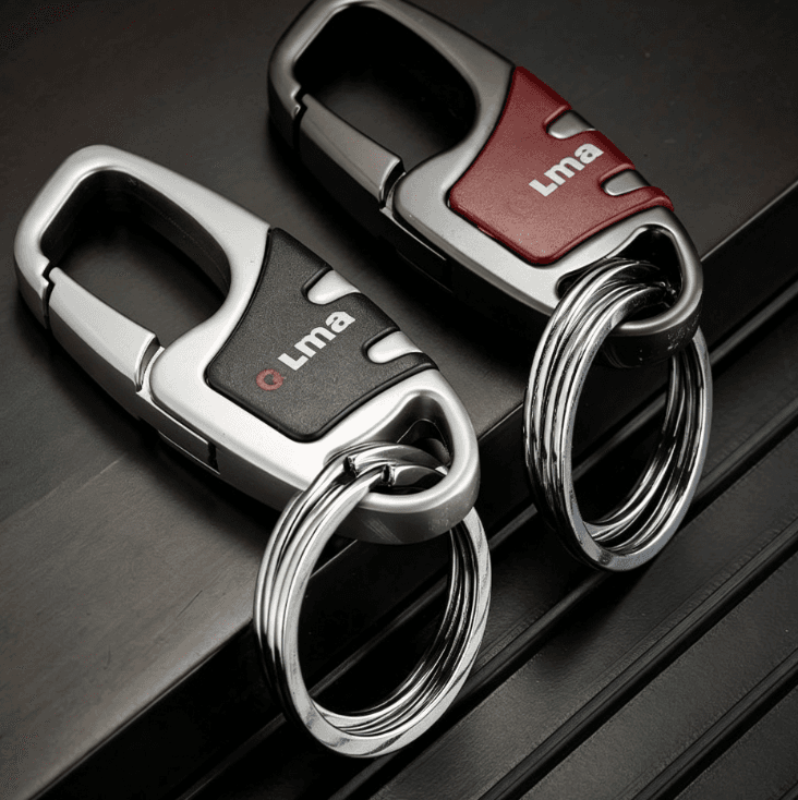 Car Key Ring with Belt Loop, Metal Double Ring Keychain, Unisex Couples Gift