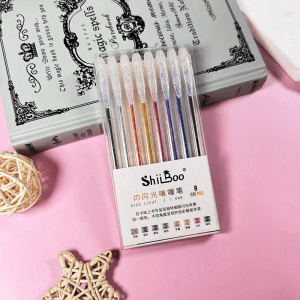 Glitter Gel Pens – Sparkle Highlighter Pens for Students, Irdescent Coloured Rollerball Pens