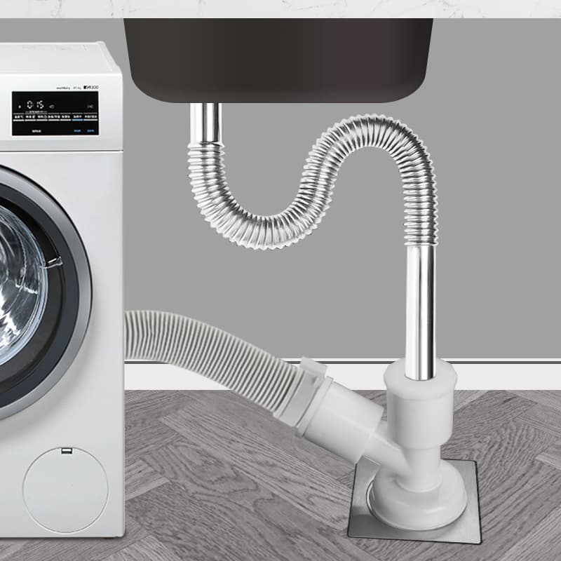 Washing Machine Drain Pipe Three-Way Floor Drain Adapter, Dual-Outlet, Anti-Overflow, Three-In-One Connector