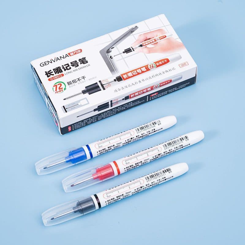 Tile and Flooring Long-Tip Marker – Oil-Based, Waterproof, Scratch-Resistant, Extended Tip for Deep Holes