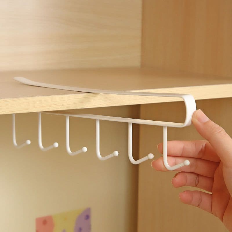 Kitchen shelf no-trace hook-free row cabinet door rack hanging storage organiser