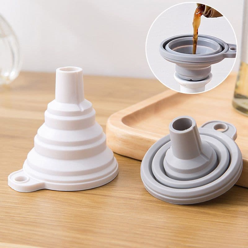 Collapsible Funnel, Small Mouth, Food-Grade Silicone, Retractable