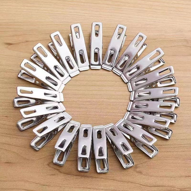 Upgraded thick stainless steel clothes pegs for drying, flat mouth, wholesale