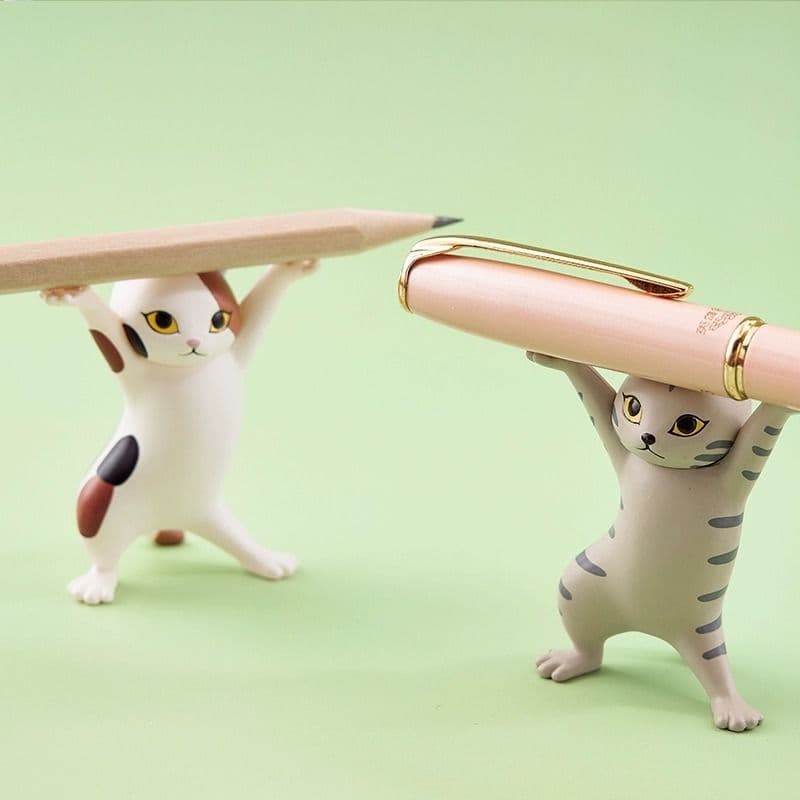 Whimsical Cat Pen Holder Desk Decor