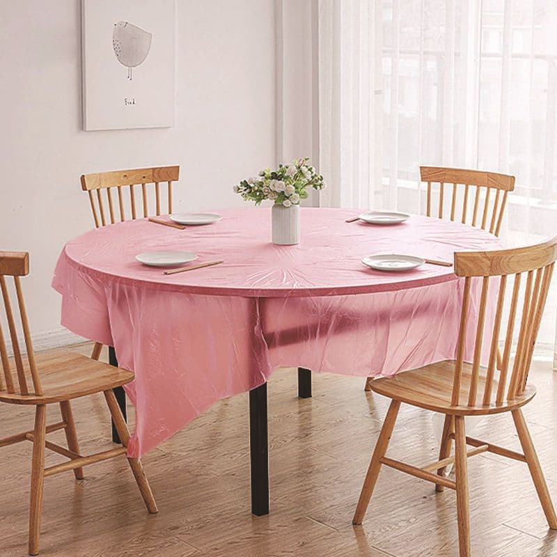 Disposable Tablecloth Plastic Film Thickened Hotel Red Transparent Rectangular Round Home Dining Table Cover
