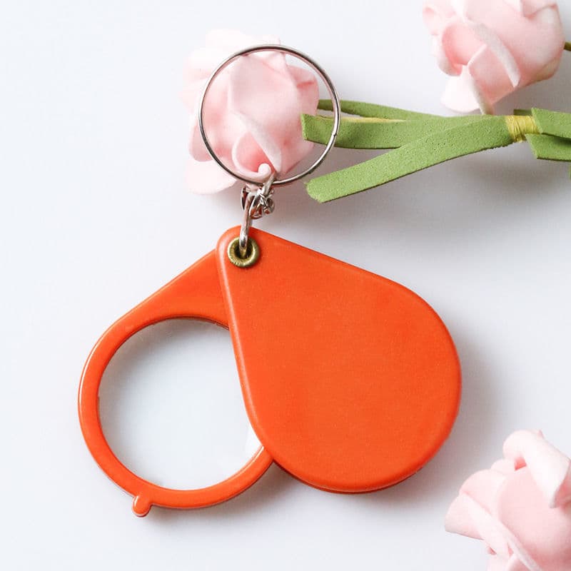 Folding Magnifying Glass with Keychain, 10x Magnification, Portable, High-Definition, Reduced Eye Strain