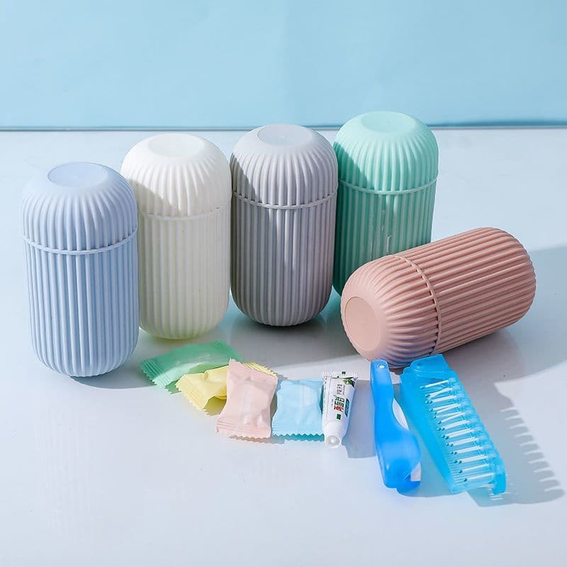 Travel Mouthwash Cup Portable Toothbrush Cup with Storage Case