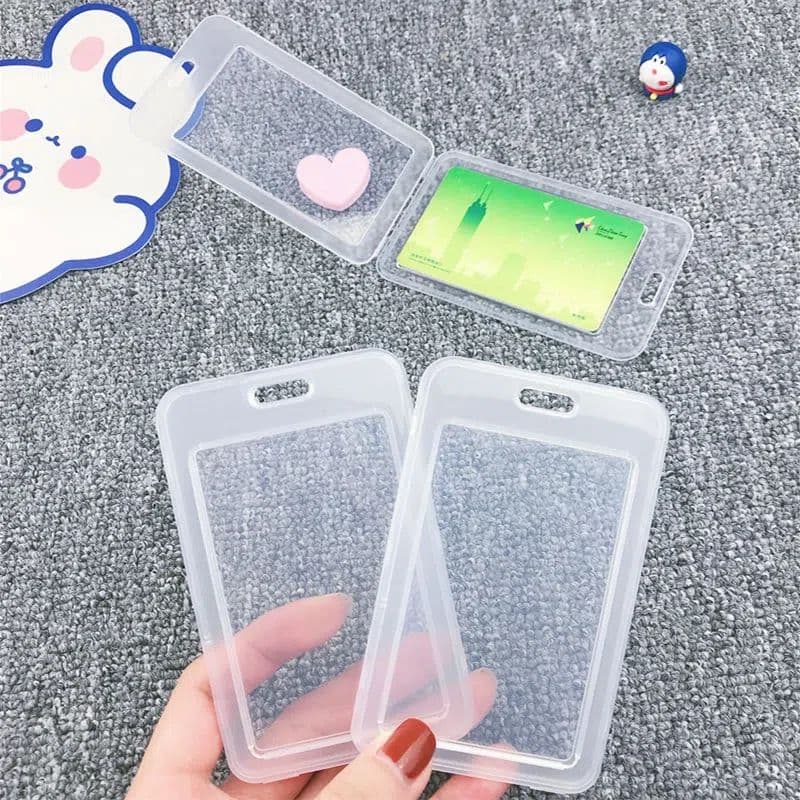 Clear PVC ID Card Holder with Lanyard for Work, School, Campus, Bus, Meal, Access Control, and Employee Badges