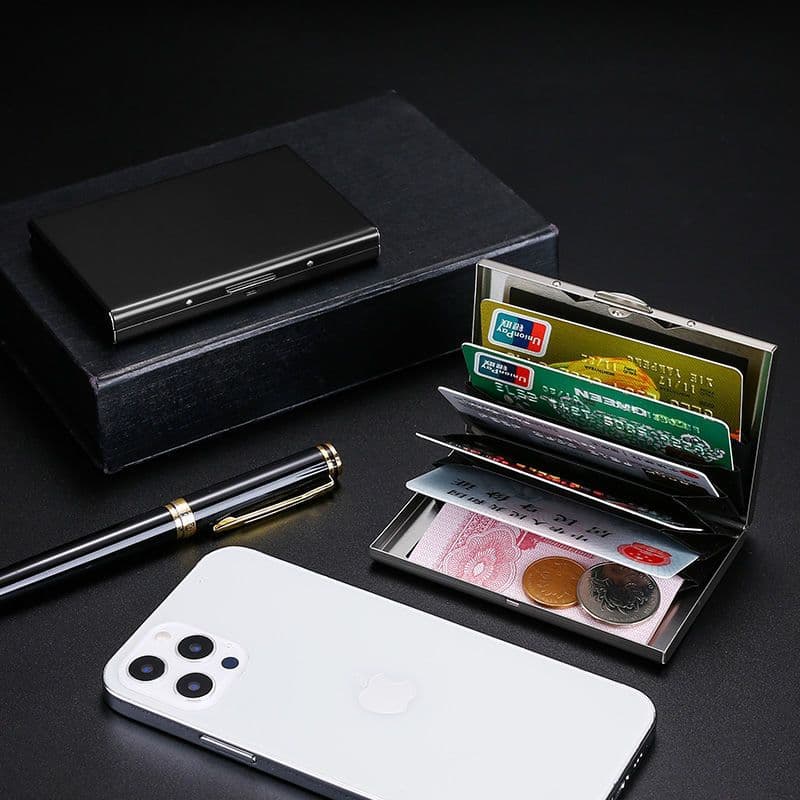 Metal Card Holder with RFID Blocking – Stainless Steel Card Case for Bank Cards, ID and Driving Licence, Anti-Demagnetisation