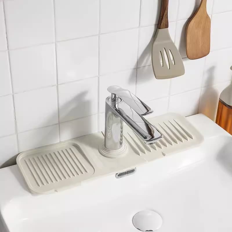 Drainage Mat for Kitchen Sink, Anti-Splash, Non-Slip, Storage Rack