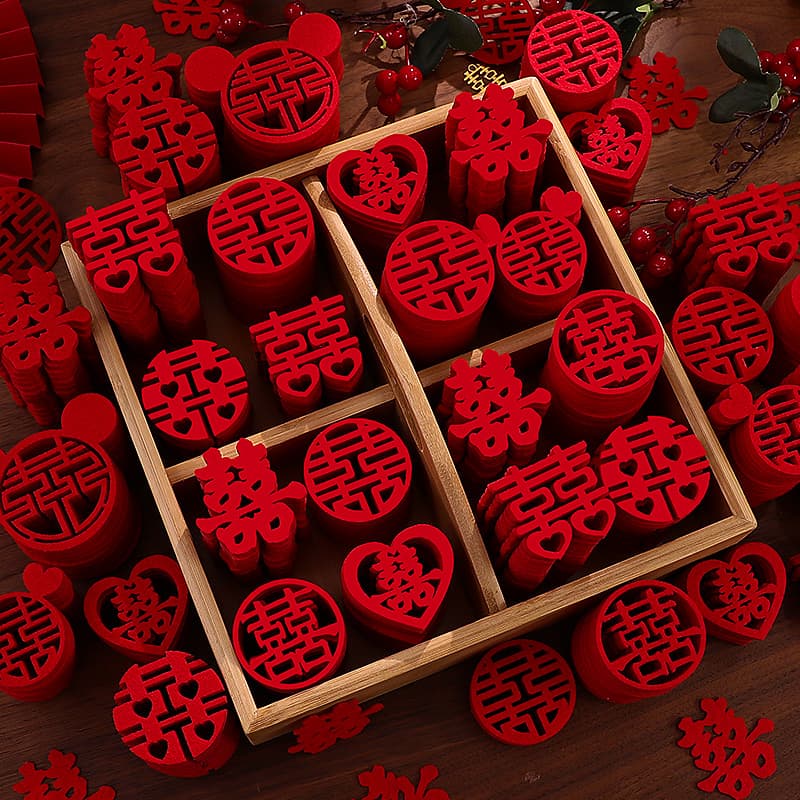 Wedding Supplies Pack Thrown Xi Characters for Wedding Room Decoration