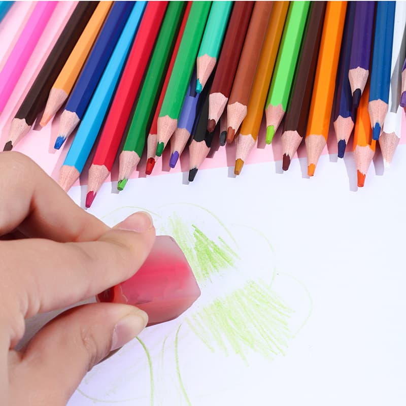 Erasable coloured pencils wooden art pencils for students children hand drawing home daily use set
