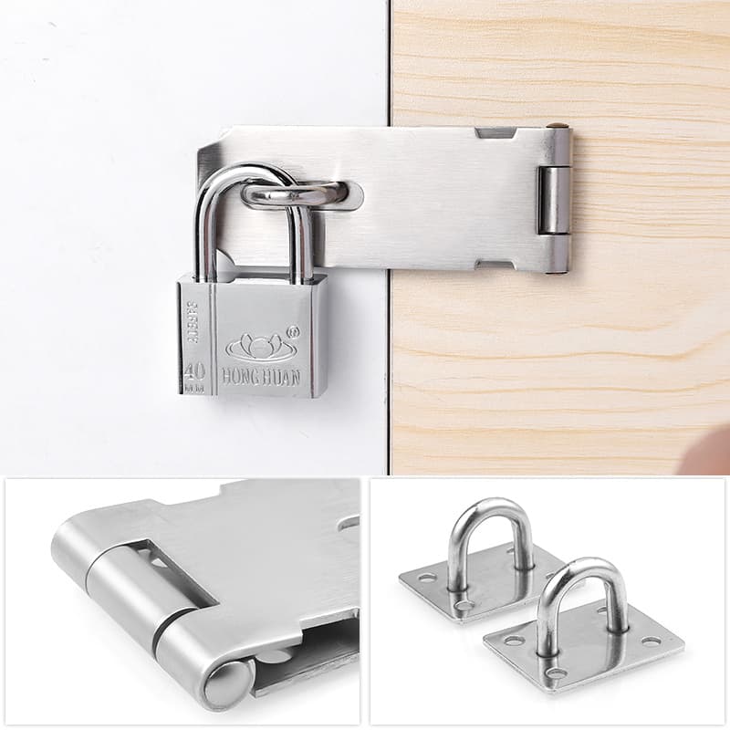 Stainless Steel Vintage Door Lock Catch Cabinet Door Right Angle Drawer Lock Bolt Fixed Buckle No Drilling