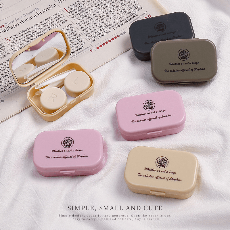 Contact Lens Case with Mirror - Portable Storage Box (1 Pack)