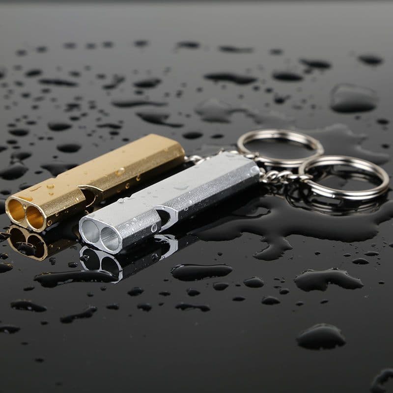 High-pitched metal survival whistle for outdoor emergencies, professional referee whistle, bird training whistle